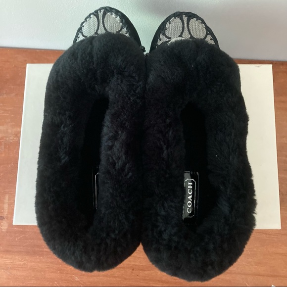Coach Signature Arleen Jacquard Sherpa Moccasin Slippers - Picture 6 of 11